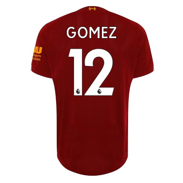 Camiseta Liverpool NO.12 Gomez 1ª 2019/20 Rojo